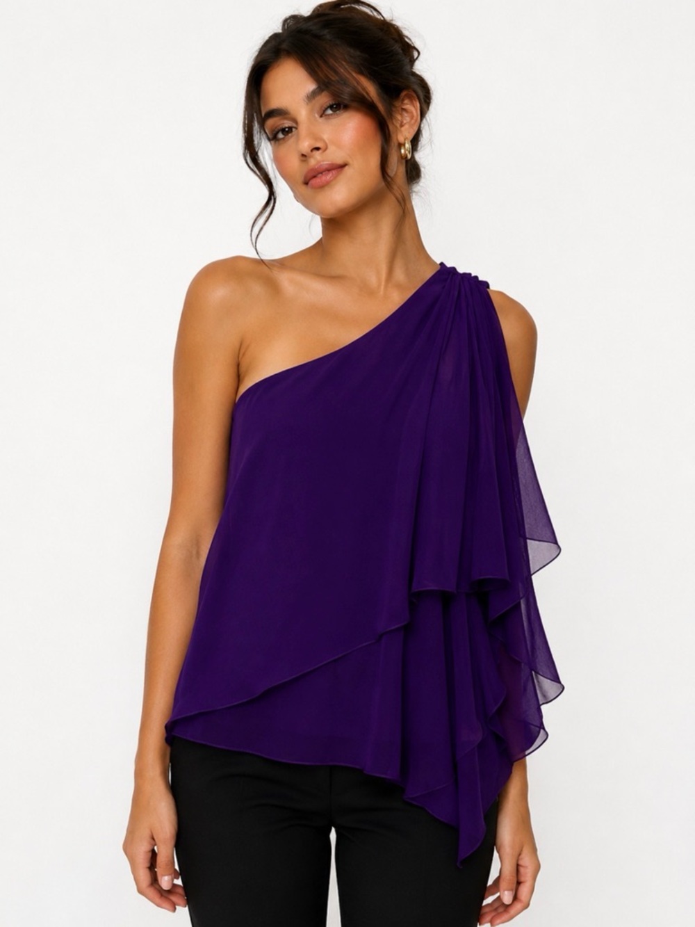 Alice + Olivia One Shoulder Silk Size M